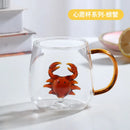 Axyaa 3D Cartoon Animal Glass Cup - Cute Single Layer Cup for Water, Coffee, Juice