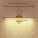 Axyaa Solid Wood LED Wall Light with Switch for Bathroom, Bedroom, and Hallway