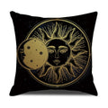 Axyaa Gold Printed Decorative Linen Pillow Cover