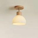 Axyaa Striped Glass LED Chandelier: Nordic Style Ceiling Light for Home Decor