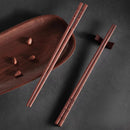 Red Sandalwood Blessings Chopsticks Set by Axyaa - Premium, Mould-Resistant, Non-Slip