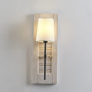 Axyaa French Wood Wall Lamp with Linen Lampshade for Bedroom Decor