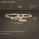Axyaa Modern Acrylic LED Ring Chandelier for Home & Restaurant Decoration