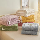 Axyaa Water Cube Fleece Blanket: Soft, Warm Double Layer Sofa Nap Flannel Blanket