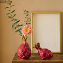 Axyaa Pitaya Ceramic Vase: Desk Décor, Artificial Flowers, Room Aesthetic, Creative Arrangement
