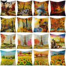 Axyaa Maple Leaf Sunflower Pillowcase for Living Room Bedroom Decor, 45*45cm