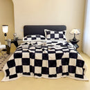 Axyaa Checkerboard Double Layer Fleece Blanket - Soft & Warm Plush Throw Blanket