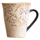 Axyaa Hand-painted Wisteria Ceramic Tea Cup Large Capacity Mug with Handle