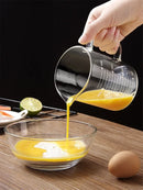 Axya Glass Measuring Cup with Lid Clear Kitchen Accessories Pot Kettle Cook Scale