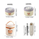 Axyaa Insulated Stainless Steel Lunch Box with Handle - Stackable Thermal Bento Box