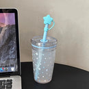Axyaa 450ml Tritan Water Bottle with Straw, Heat Resistant Coffee Cup for Girls