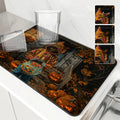 Axyaa Halloween House Coffee Absorbent Dish Drying Mat