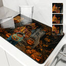 Axyaa Halloween House Coffee Absorbent Dish Drying Mat