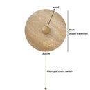Axyaa LED Wall Sconces Vintage Industrial Pull Chain Switch Yellow Travertine-Look