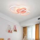 Axyaa Princess Heart Cloud LED Ceiling Lights Dimmable Chandelier for Girl's Room