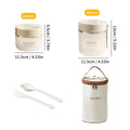 Axyaa Round Plastic Bento Box with Foldable Utensils - Microwave Safe Student Lunch Container