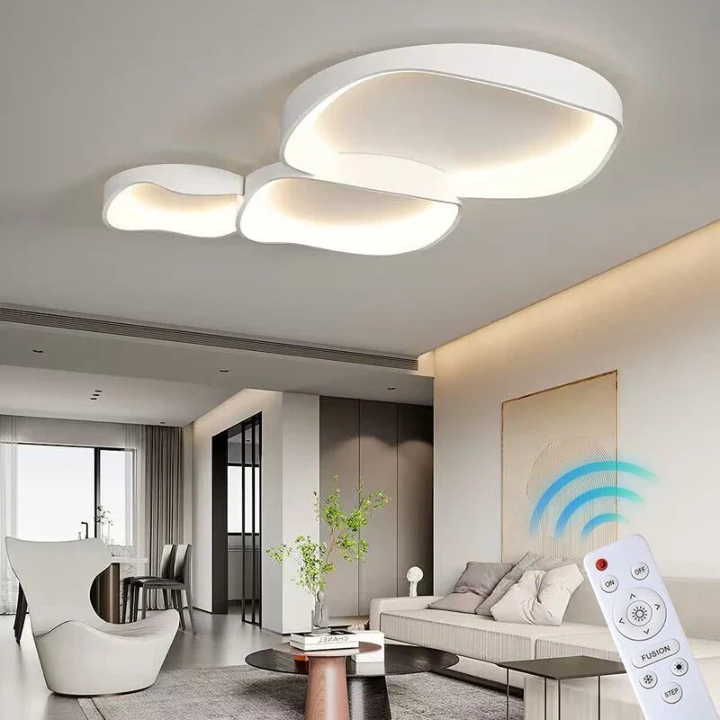 Axyaa White LED Ceiling Chandelier with Remote Control