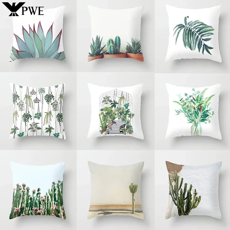 Axyaa Plant Pattern Pillowcase 45*45cm for Home Office Decor