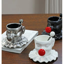 Axyaa Ceramic Camellia Flower Tea Cup Saucer Set