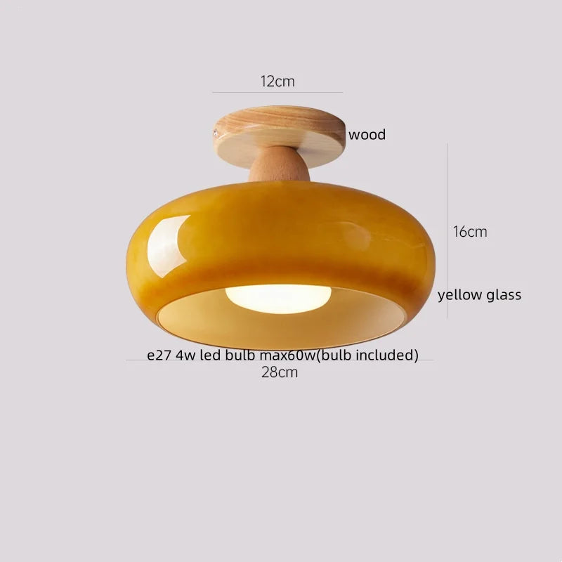 Axyaa Cream LED Ceiling Lamp Halloween Decor Cotton Nordic Lights Fixtures