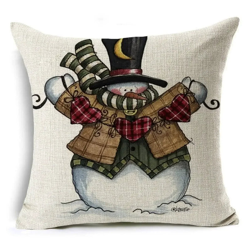 Christmas Santa Claus Pillowcase: Axyaa Linen Decoration for Car Sofa 45cm * 45cm