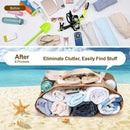 Axyaa Beach Tote: Sand-Proof Handbag with Mesh Pocket and Foldable Design
