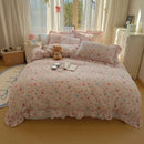 Axyaa Spring Flowers Princess Bedding Set: Duvet Cover, Sheet, Pillowcases