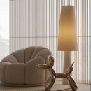 Axyaa Nordic Modern Cream Fabric LED Floor Lamp for Living Room Bedroom House