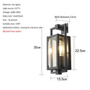 Axyaa Outdoor Glass Wall Lamp for Villa Courtyard, Waterproof American Style Bedside Light
