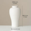 Axyaa White Round Handmade Terracotta Vase - Home Decor, Christmas Table Centerpiece