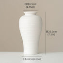 Axyaa White Round Handmade Terracotta Vase - Home Decor, Christmas Table Centerpiece