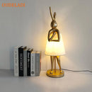 Axyaa Resin Rabbit Table Lamp - Designer Bedside Lamp for Home Living Room Decor