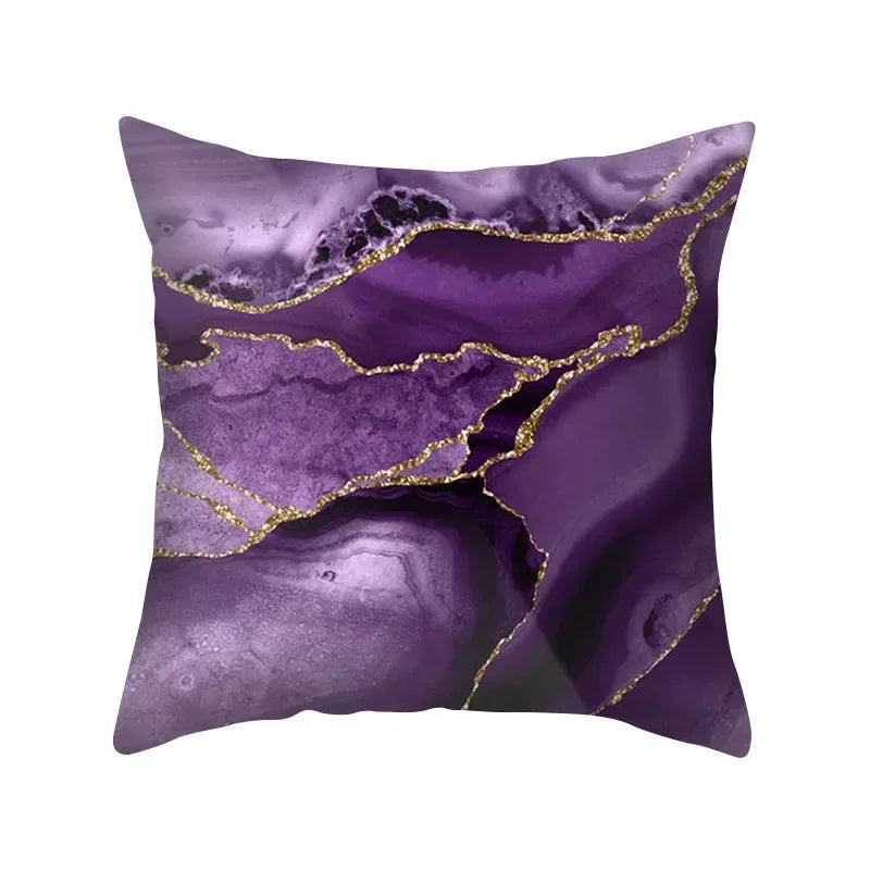 Axyaa Blue Purple Polyester Pillow Case Throw Pillow Cover