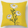 Axyaa Yellow Flower Pillowcase for Home Sofa Lumbar Cushion