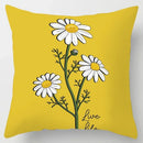 Axyaa Yellow Flower Pillowcase for Home Sofa Lumbar Cushion