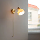 Axyaa Glass LED Wall Light Sconce Pull Chain Bedroom Lamp Applique Murale