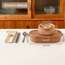 Axyaa Stainless Steel Insulated Lunch Box, Leakproof Divided Container, Microwave Safe
