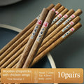 Axyaa Mahogany Wood Chopsticks Set - High-grade, Anti-slip, Anti-mould - 10 Pairs
