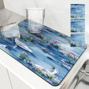 Axyaa Watercolor Square Dry Mat for Dishes & Cups - Absorbent & Anti-slip