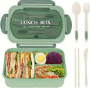 Axyaa 3-Compartment Lunch Box & Tableware Set for School Work Camping Bento Box