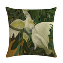 Luxury Bird Cotton Linen Cushion Cover by Axyaa for Home Decor
