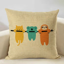 Axyaa Animal Linen Cushion Cover - Decorative Sofa Pillow - Home Decor - 45x45CM