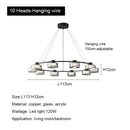 Axyaa Minimalist Glass LED Chandelier for Living Room, Restaurant, Kitchen, Bedroom - Dimmable Lighting
