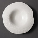 Axyaa High-grade Pure White Beaded Salad Plate Irregular Ceramic Tableware