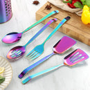 Axyaa Stainless Steel Serving Cutlery Set - Large Spoon, Fork, Shovel, Salad Stirrer