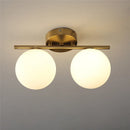 Axyaa Round Glass Wall Lights | Dual & Triple Head for Bedroom, Bathroom
