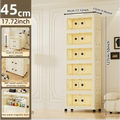 Axyaa 45cm Double-Door Storage Cabinet, Swivel Casters, Heavy-Duty, Kitchen/Bedroom/Living Room/Bathroom