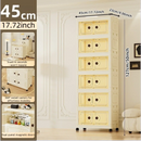 Axyaa 45cm Double-Door Storage Cabinet, Swivel Casters, Heavy-Duty, Kitchen/Bedroom/Living Room/Bathroom