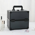 Axyaa 4-Tier Extra Large Makeup Train Case, Lockable Travel Cosmetic Organizer
