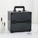 Axyaa 4-Tier Extra Large Makeup Train Case, Lockable Travel Cosmetic Organizer